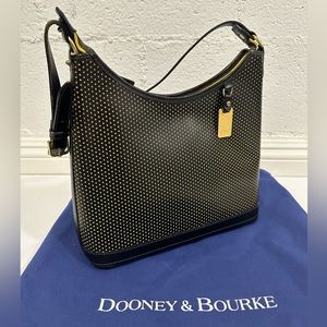1990's Vintage Dooney & Bourke Cabrio Perforated Leather Hobo Bag